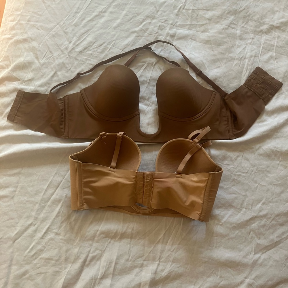 SKIMS Deep plunge shapewear bra jasper and ochre SMALL